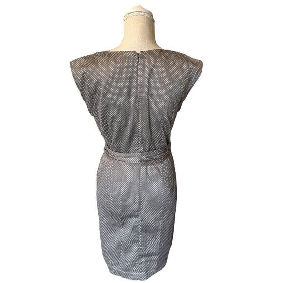 Loft Women's Gray 100% Cotton Scoop Neck Sleeveless Knee Length Dress - Picture 4 of 12